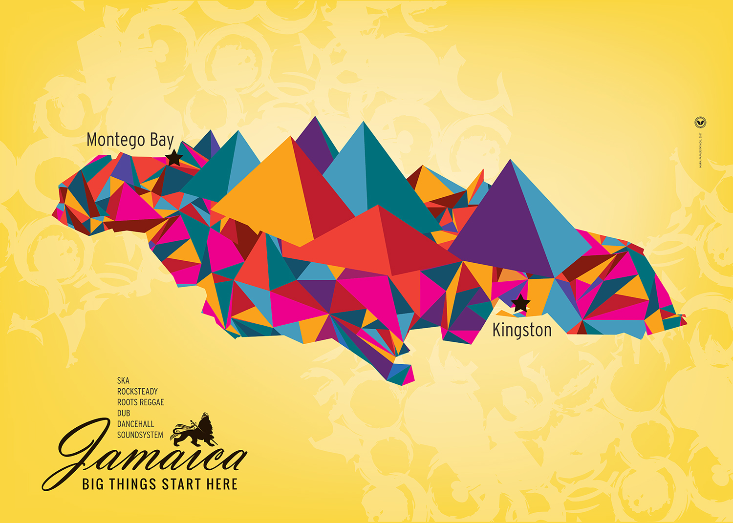 Jamaica Map by Maria Papaefstathiou